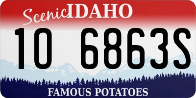 ID license plate 1O6863S