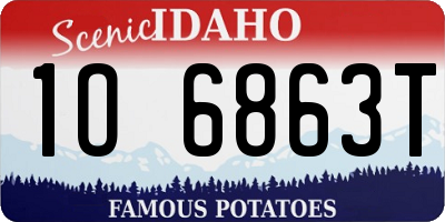ID license plate 1O6863T