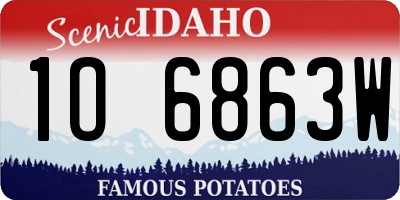 ID license plate 1O6863W
