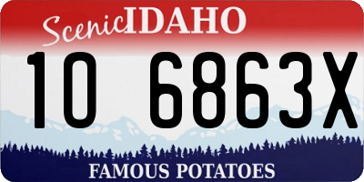 ID license plate 1O6863X