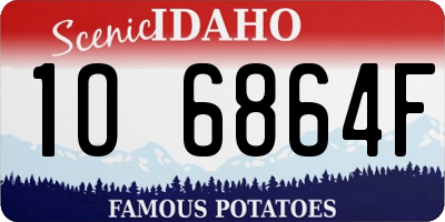 ID license plate 1O6864F