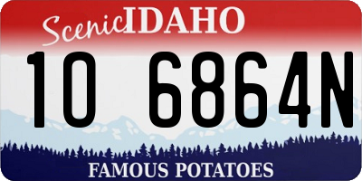 ID license plate 1O6864N