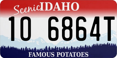 ID license plate 1O6864T