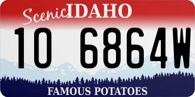 ID license plate 1O6864W