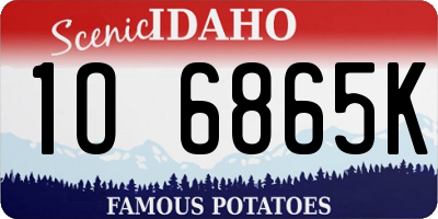 ID license plate 1O6865K
