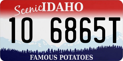 ID license plate 1O6865T