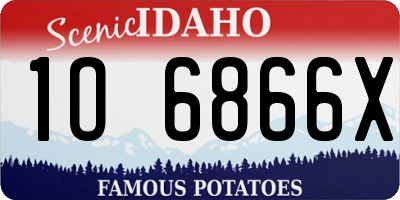 ID license plate 1O6866X