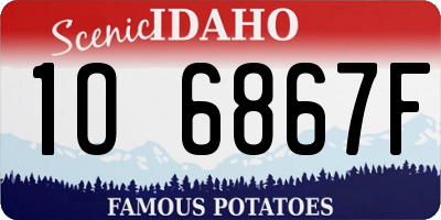 ID license plate 1O6867F