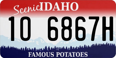 ID license plate 1O6867H