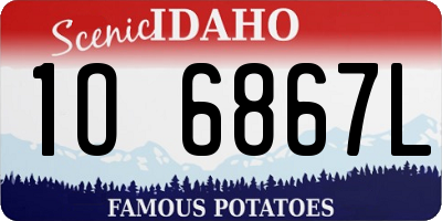 ID license plate 1O6867L