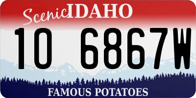 ID license plate 1O6867W