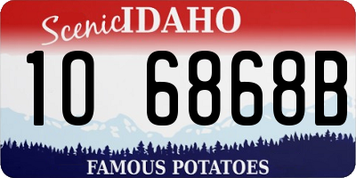 ID license plate 1O6868B
