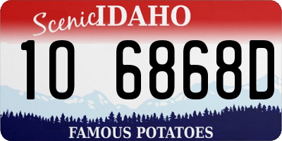 ID license plate 1O6868D