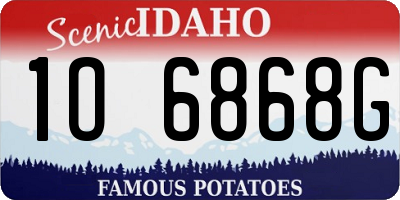 ID license plate 1O6868G