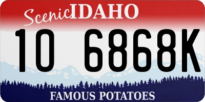 ID license plate 1O6868K