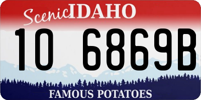 ID license plate 1O6869B