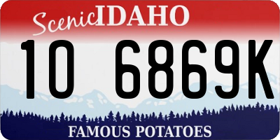 ID license plate 1O6869K
