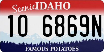 ID license plate 1O6869N