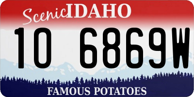 ID license plate 1O6869W