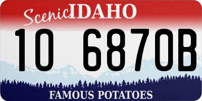 ID license plate 1O6870B