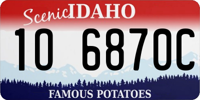 ID license plate 1O6870C