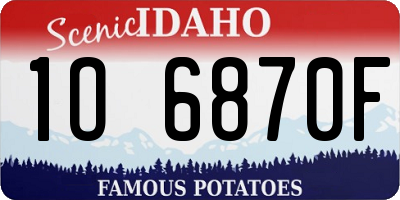 ID license plate 1O6870F