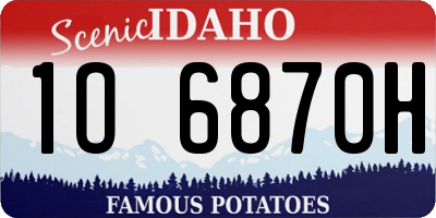 ID license plate 1O6870H