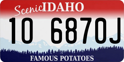 ID license plate 1O6870J