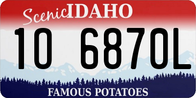 ID license plate 1O6870L