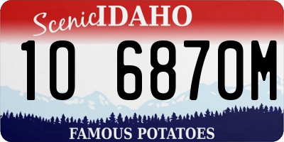ID license plate 1O6870M