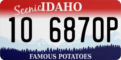 ID license plate 1O6870P