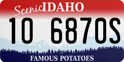 ID license plate 1O6870S