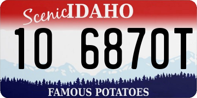 ID license plate 1O6870T