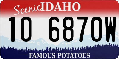 ID license plate 1O6870W