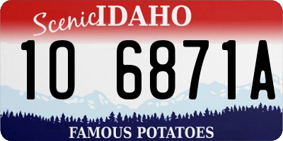 ID license plate 1O6871A
