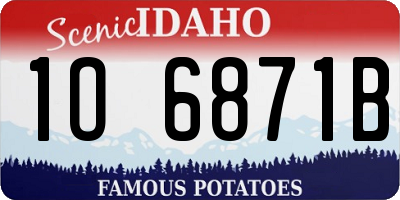 ID license plate 1O6871B