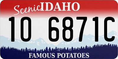 ID license plate 1O6871C