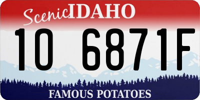 ID license plate 1O6871F