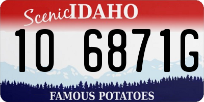 ID license plate 1O6871G