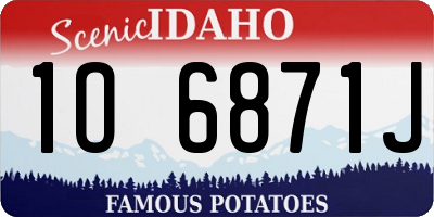 ID license plate 1O6871J