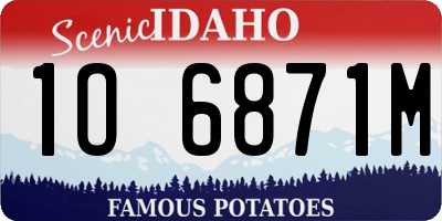 ID license plate 1O6871M