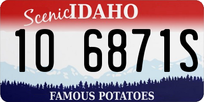 ID license plate 1O6871S