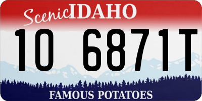ID license plate 1O6871T