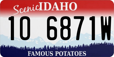 ID license plate 1O6871W