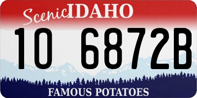 ID license plate 1O6872B