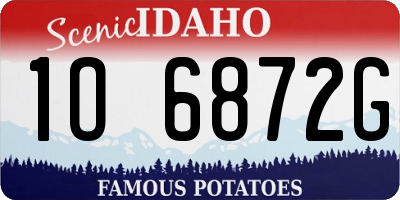 ID license plate 1O6872G