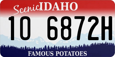 ID license plate 1O6872H