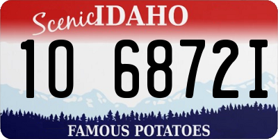 ID license plate 1O6872I
