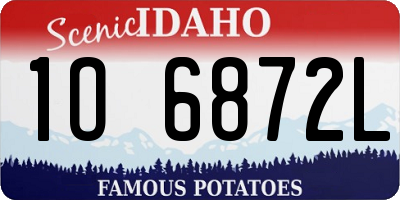 ID license plate 1O6872L