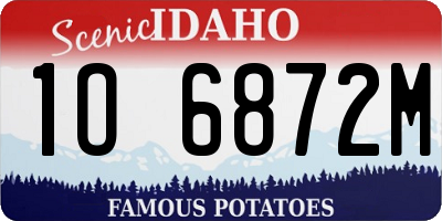 ID license plate 1O6872M